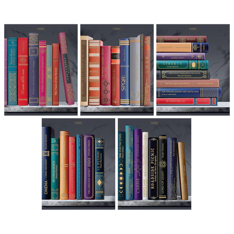 Тетрадь А5, 96 л., HATBER, скоба, клетка, Soft-touch ламинация, 3D-фольга, Тетрадь А5, 96 л., HATBER, скоба, клетка, Soft-touch ламинация, 3D-фольга,