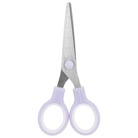 Ножницы BRAUBERG KIDS 130 мм, ручки лавандовые, закругленные лезвия с линейкой, Ножницы BRAUBERG KIDS 130 мм, ручки лавандовые, закругленные лезвия с линейкой,