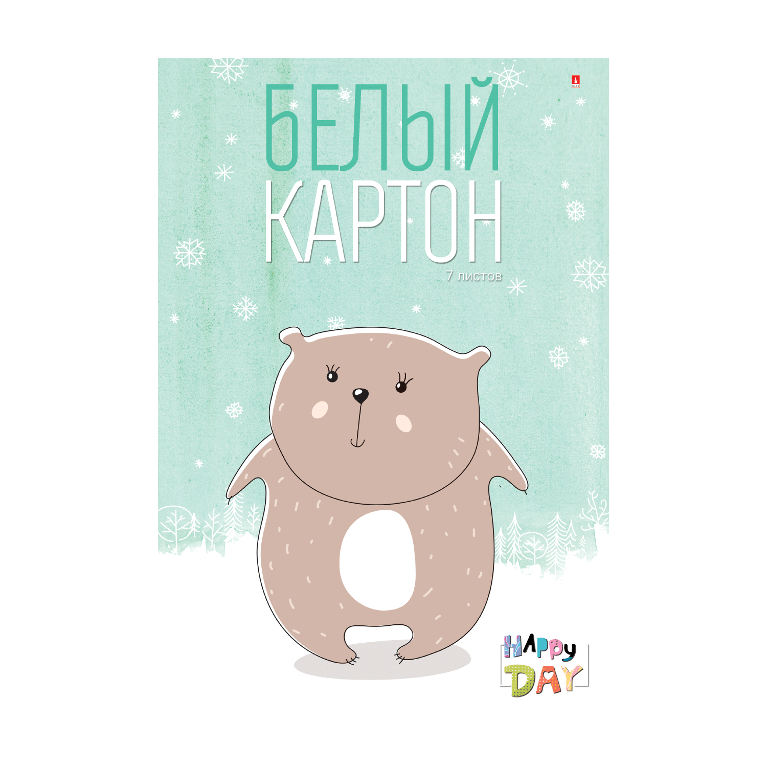 НАБОР БЕЛОГО КАРТОНА А4, 7Л. "МУЛЬТИКИ" 4 ВИДА