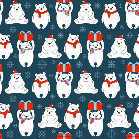 Бумага упаковочная новогодняя "Snow Fun", 70х100 см, 10 дизайнов