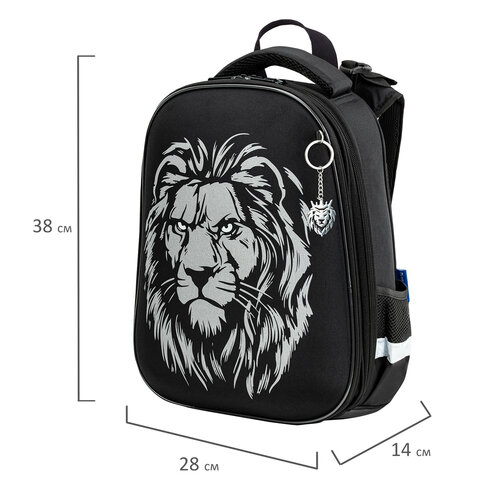 Ранец BRAUBERG SHINY, 2 отделения, с брелком, "Savage lion", Ранец BRAUBERG SHINY, 2 отделения, с брелком, "Savage lion",