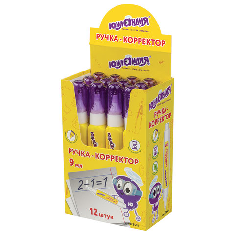Ручка-корректор ЮНЛАНДИЯ, 9 мл, металлический наконечник, 228432 Ручка-корректор ЮНЛАНДИЯ, 9 мл, металлический наконечник, 228432