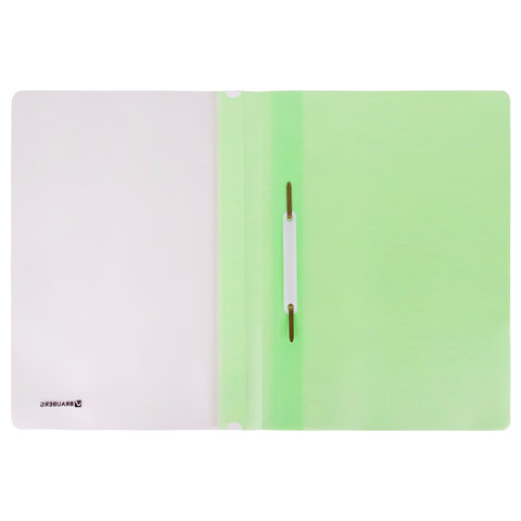 Скоросшиватель пластиковый BRAUBERG "Pastel" А4, 130/180 мкм, мятный,