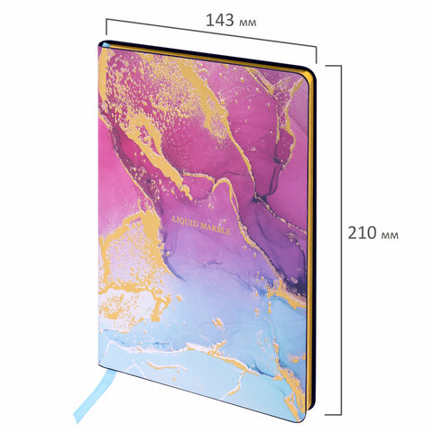 Блокнот А5 (143x210 мм), BRAUBERG VISTA "Marble", под кожу, гибкий, 80 Блокнот А5 (143x210 мм), BRAUBERG VISTA "Marble", под кожу, гибкий, 80
