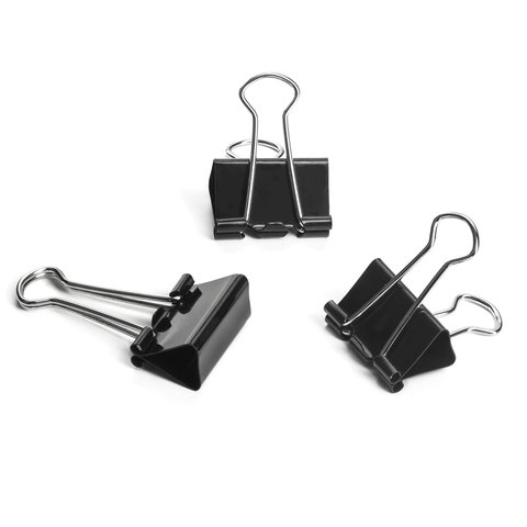 Зажимы для бумаг BRAUBERG, КОМПЛЕКТ 12 шт., 25 мм, на 100 листов, черные, Зажимы для бумаг BRAUBERG, КОМПЛЕКТ 12 шт., 25 мм, на 100 листов, черные,