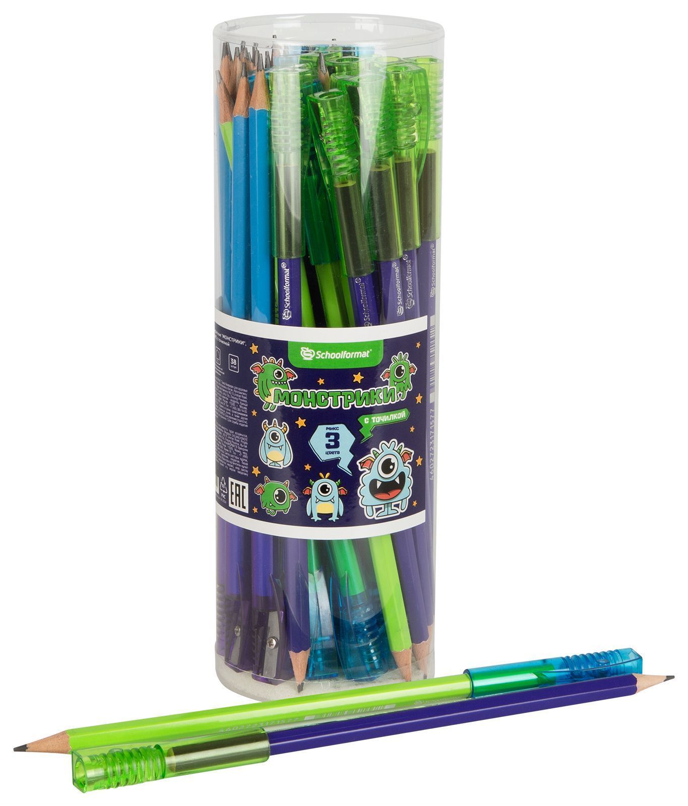 Карандаш чернографитный, корпус дерев. Schoolformat МОНСТРИКИ НВ заточенный Карандаш чернографитный, корпус дерев. Schoolformat МОНСТРИКИ НВ заточенный