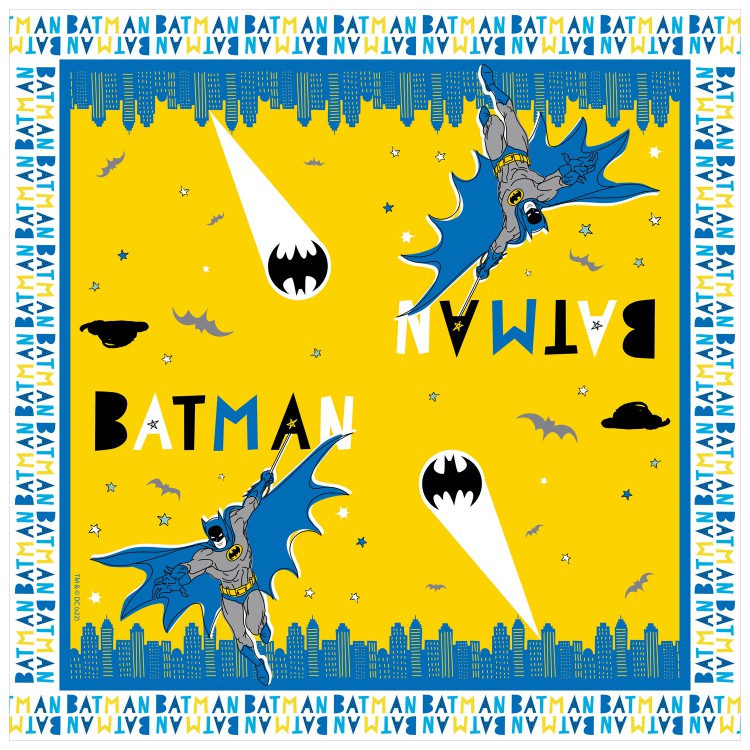Batman. Салфетки бумажные трехслойные (желтые) 33*33 см, 20 штук