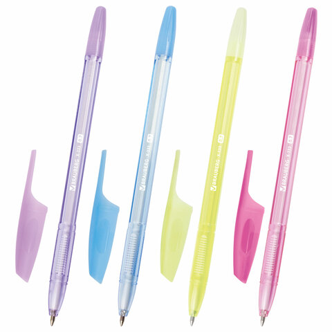 Ручки шариковые BRAUBERG "X-333 PASTEL", НАБОР 8 ШТУК, СИНИЕ, узел 0,7