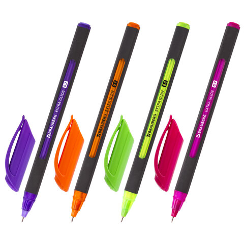 Ручка шариковая масляная BRAUBERG "Extra Glide Soft Color", СИНЯЯ, Ручка шариковая масляная BRAUBERG "Extra Glide Soft Color", СИНЯЯ,
