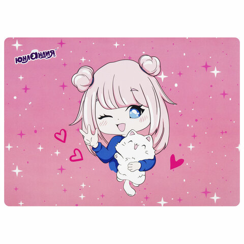 Настольное покрытие ЮНЛАНДИЯ, А4+, пластик, 33x23 см, "Anime pals", Настольное покрытие ЮНЛАНДИЯ, А4+, пластик, 33x23 см, "Anime pals",