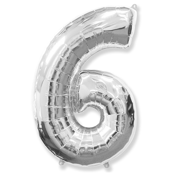 Фигура Цифра 6 серебро 30"/76см. Фигура Цифра 6 серебро 30"/76см.