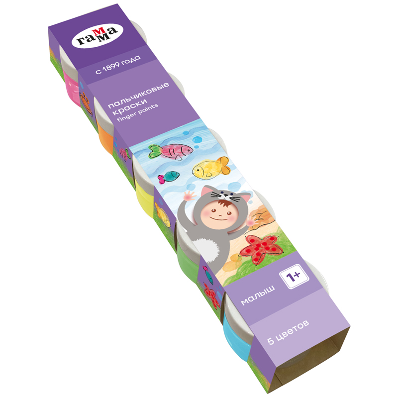 Краски пальчиковые Гамма "Малыш", 1+, 05цв., 50мл, картон. упак. Краски пальчиковые Гамма "Малыш", 1+, 05цв., 50мл, картон. упак.