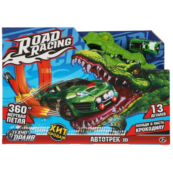 Автотрек с катапультой, крокодил, кор.36*25*9,5см. ТЕХНОДРАЙВ Автотрек с катапультой, крокодил, кор.36*25*9,5см. ТЕХНОДРАЙВ