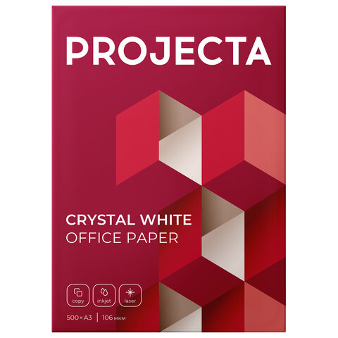 Бумага офисная БОЛЬШОГО ФОРМАТА (297х420) А3, 80 г/м2, 500л, марка А, PROJECTA, Бумага офисная БОЛЬШОГО ФОРМАТА (297х420) А3, 80 г/м2, 500л, марка А, PROJECTA,