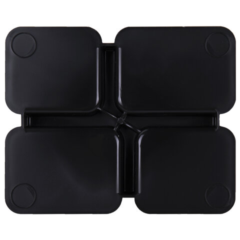 Подставка-органайзер BRAUBERG COMPACT, 4 отделения, 92х114х102 мм, черная,