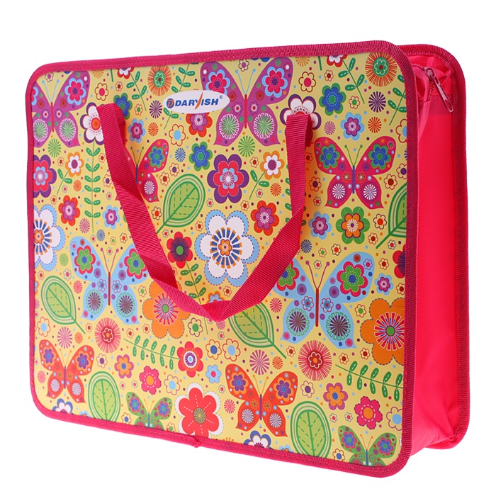 Папка детская с ручками А4 пласт. с рисунком на молнии Веселая поляна Папка детская с ручками А4 пласт. с рисунком на молнии Веселая поляна