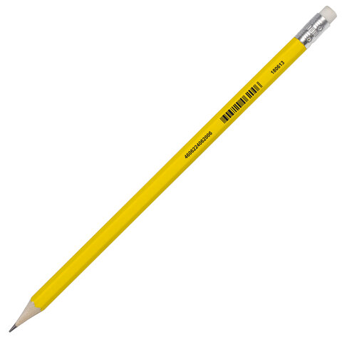 Карандаш чернографитный BRAUBERG, 1 шт., "Fluor", НВ, с резинкой, Карандаш чернографитный BRAUBERG, 1 шт., "Fluor", НВ, с резинкой,