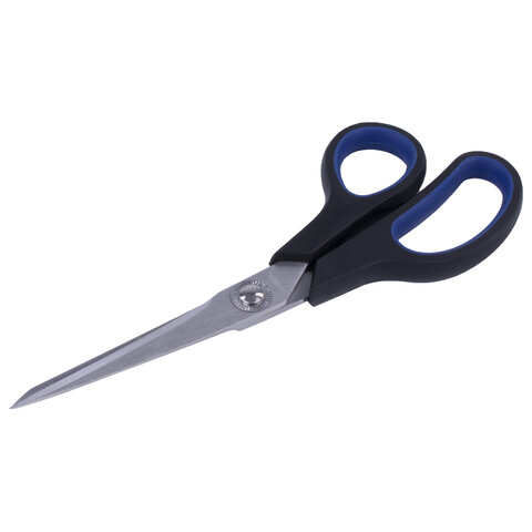 Ножницы BRAUBERG "Soft Grip", 190 мм, рез. вставки, серо-зеленые, 3-х Ножницы BRAUBERG "Soft Grip", 190 мм, рез. вставки, серо-зеленые, 3-х