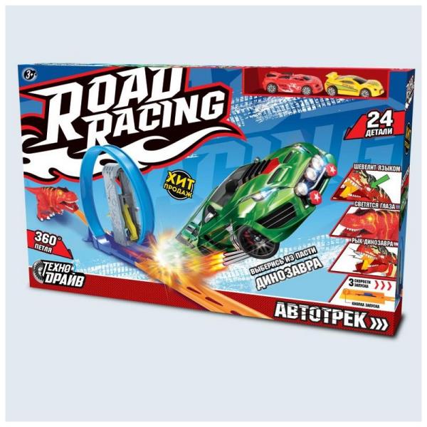 Автотрек с катапультой, динозавр, коробка 52*31,7*6,9см. ТЕХНОДРАЙВ Автотрек с катапультой, динозавр, коробка 52*31,7*6,9см. ТЕХНОДРАЙВ