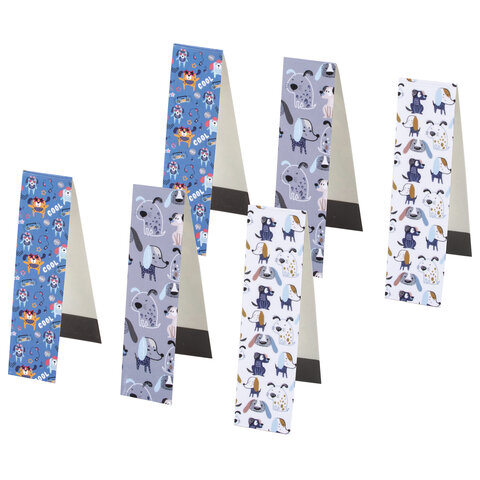 Закладки для книг с магнитом "ВЕРНЫЕ ДРУЗЬЯ", набор 6 шт., блестки, Закладки для книг с магнитом "ВЕРНЫЕ ДРУЗЬЯ", набор 6 шт., блестки,