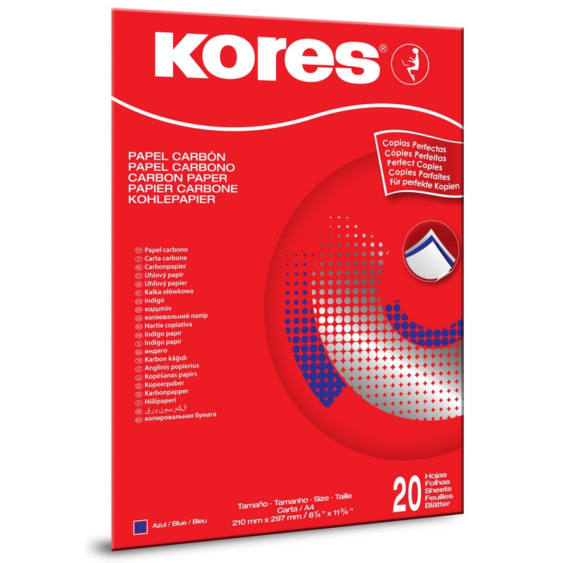 Бумага копировальная синяя KORES 1200 пачка 20л. '7529079 штр. 4607019001521, Бумага копировальная синяя KORES 1200 пачка 20л. '7529079 штр. 4607019001521,