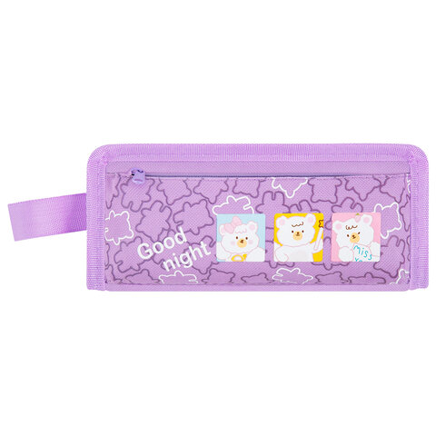 Пенал ЮНЛАНДИЯ ЮНИОР, 2 отделения, с ручкой, полиэстер, "Bears", Пенал ЮНЛАНДИЯ ЮНИОР, 2 отделения, с ручкой, полиэстер, "Bears",