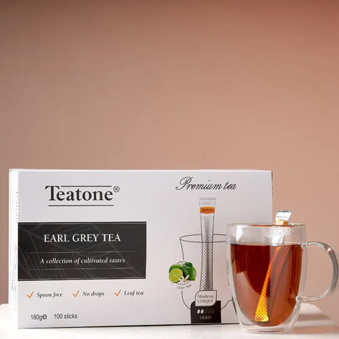 Чай TEATONE черный с ароматом бергамота, 100 стиков по 1,8 г, 64 Чай TEATONE черный с ароматом бергамота, 100 стиков по 1,8 г, 64