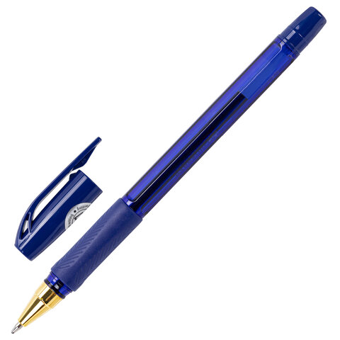 Ручки шариковые BRAUBERG BP-GT GLD BLUE, НАБОР 5 ШТУК, СИНИЕ, пишущий узел 0,7