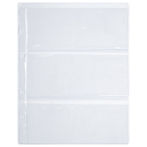 Листы-вкладыши для альбома "OPTIMA" на 3 боны (купюры), КОМПЛЕКТ 10 Листы-вкладыши для альбома "OPTIMA" на 3 боны (купюры), КОМПЛЕКТ 10