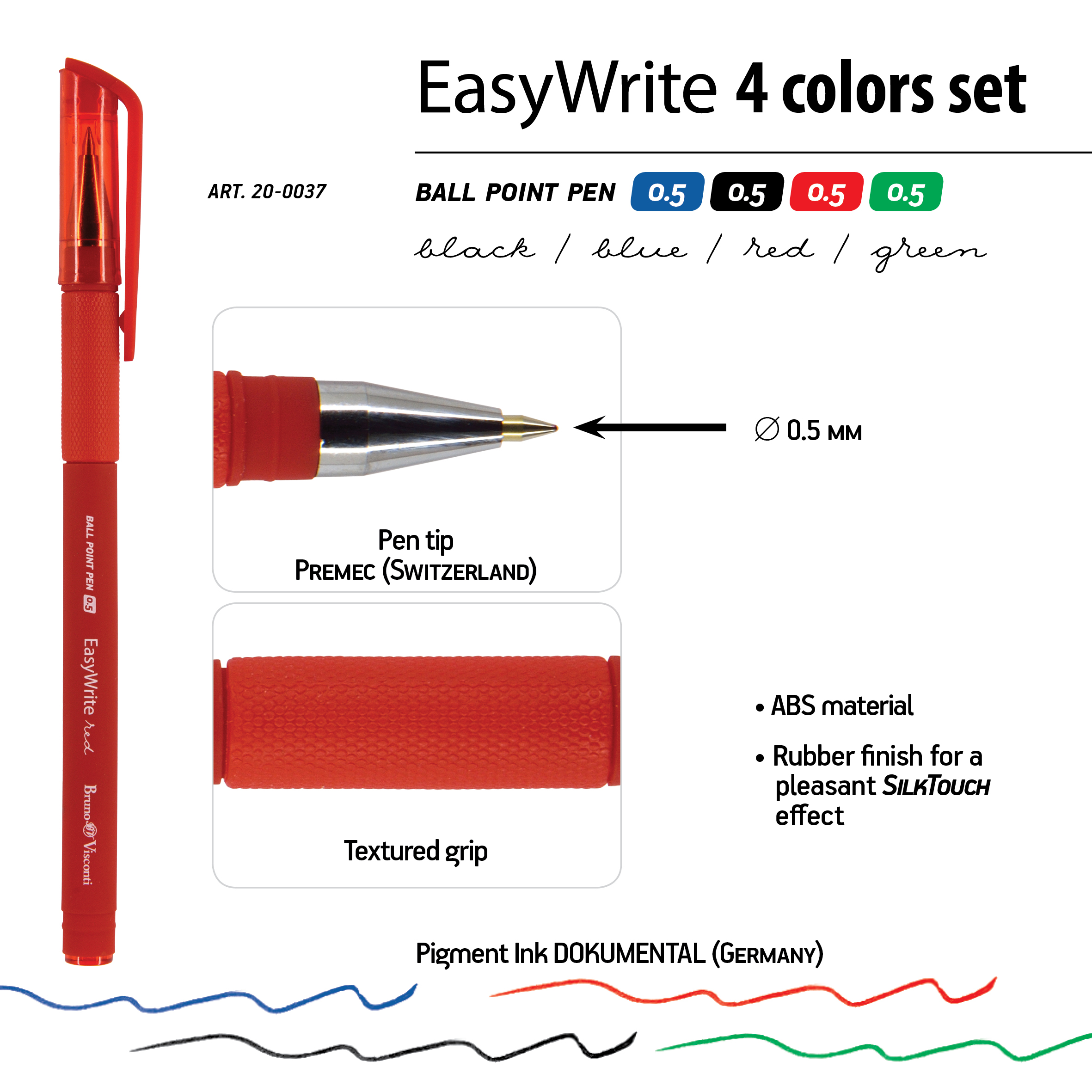 НАБОР ИЗ 4-Х РУЧЕК "EasyWrite" ШАРИКОВЫЕ 0.5 ММ, СИН/ЧЕРН/КРАСН/ЗЕЛЕН НАБОР ИЗ 4-Х РУЧЕК "EasyWrite" ШАРИКОВЫЕ 0.5 ММ, СИН/ЧЕРН/КРАСН/ЗЕЛЕН