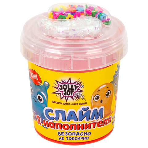 Слайм (лизун) с наполнителями МИКС, 140 г, ассорти 6 видов, JOLLY JOT (ДЖОЛЛИ Слайм (лизун) с наполнителями МИКС, 140 г, ассорти 6 видов, JOLLY JOT (ДЖОЛЛИ