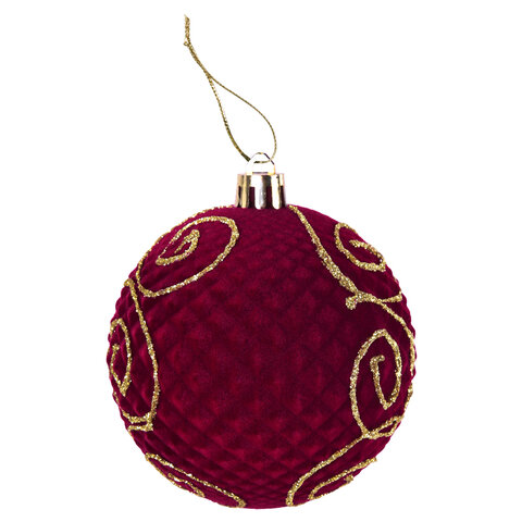 Шары елочные 6 шт., 8 см, "Burgundy Charm", пластик, софт-тач, Шары елочные 6 шт., 8 см, "Burgundy Charm", пластик, софт-тач,