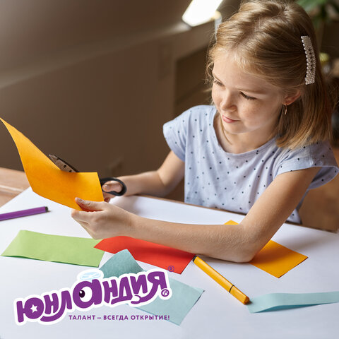 Картон цветной А4 немелованный, 24л. 8цв., в папке, ЮНЛАНДИЯ, 200х283мм, Коала,