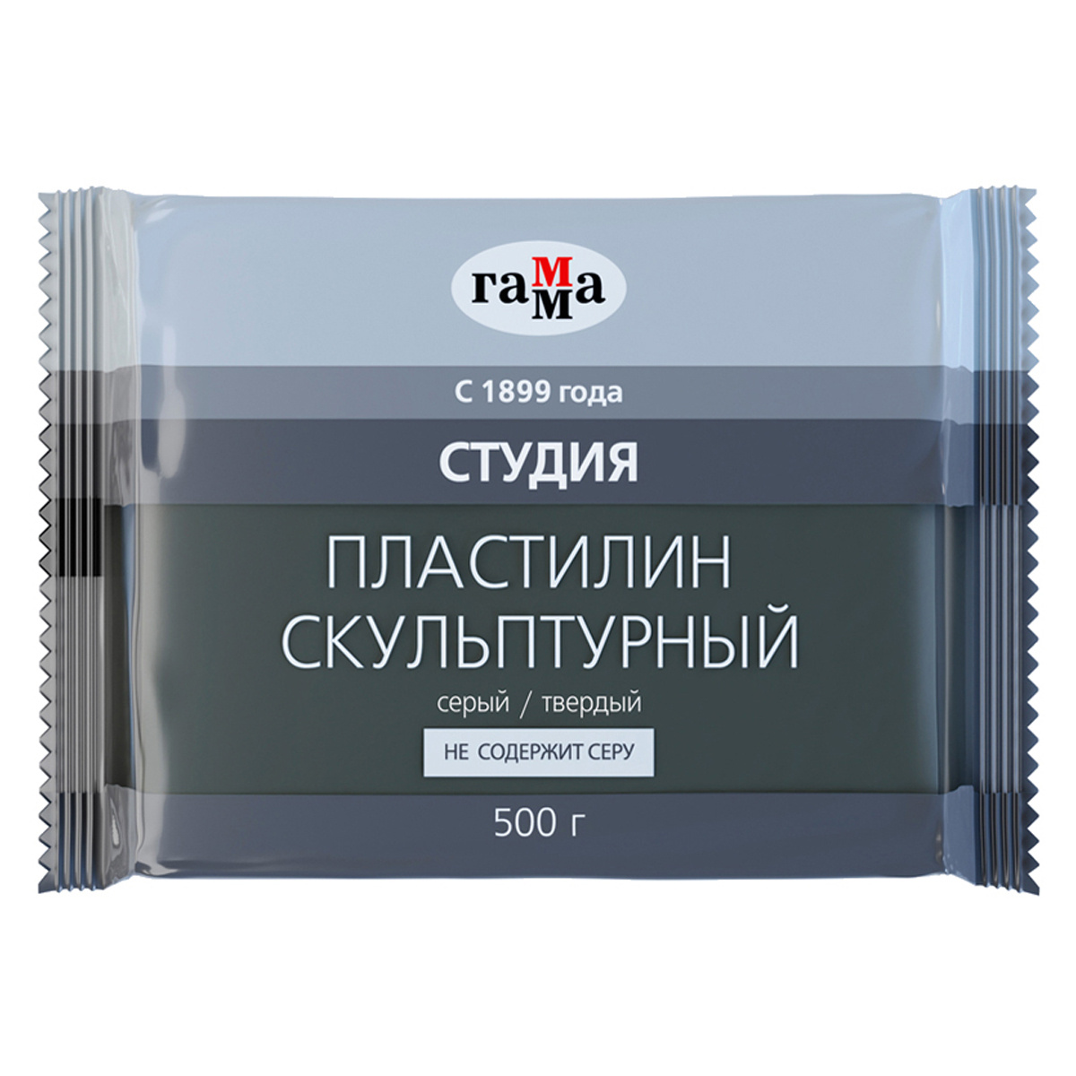 Пластилин скульптурный Гамма "Студия", серый, твердый, 500г. Пластилин скульптурный Гамма "Студия", серый, твердый, 500г.