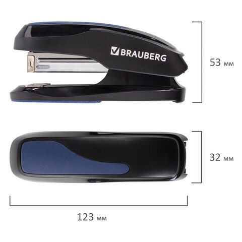 Степлер №24/6, 26/6 BRAUBERG "Extra", до 30 листов, черно-синий, Степлер №24/6, 26/6 BRAUBERG "Extra", до 30 листов, черно-синий,