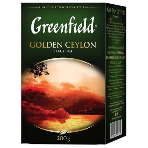 Чай GREENFIELD (Гринфилд) "Golden Ceylon", черный, листовой, 200 г,