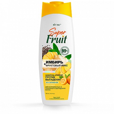 ВИТЭКС Super FRUIT ИМБИРЬ+фруктовый микс ШАМПУНЬ-ЭЛИКСИР для волос ПРОТИВ ВИТЭКС Super FRUIT ИМБИРЬ+фруктовый микс ШАМПУНЬ-ЭЛИКСИР для волос ПРОТИВ