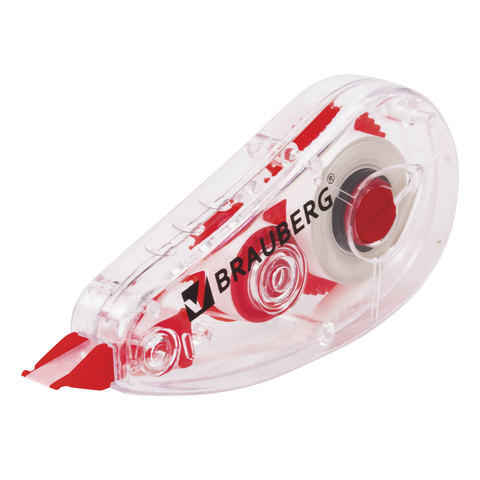 Корректирующая лента BRAUBERG "Red Power", 5 мм х 6 м, в упаковке с