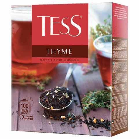 Чай TESS (Тесс) "Thyme", черный, чабрец и цедра лимона, 100 пакетиков Чай TESS (Тесс) "Thyme", черный, чабрец и цедра лимона, 100 пакетиков