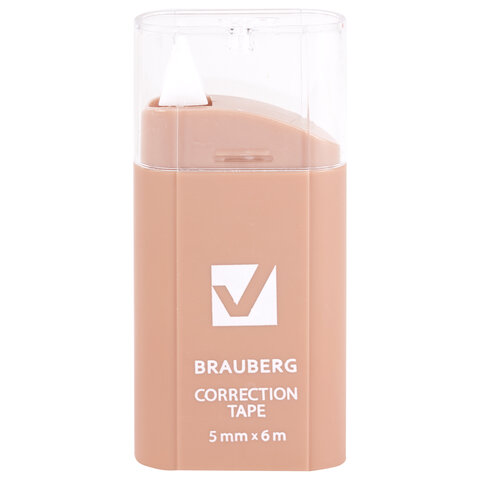 Корректирующая лента BRAUBERG COMPACT PASTEL, 5 мм х 6 м, КОМПЛЕКТ 6 штук, пенал