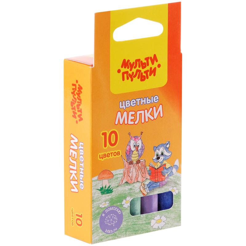 Мелки цветные Мульти-Пульти "Енот на опушке леса", 10цв., круглые, Мелки цветные Мульти-Пульти "Енот на опушке леса", 10цв., круглые,