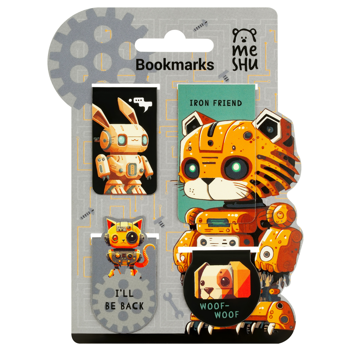 Закладки магнитные для книг, 4шт., MESHU "Iron friend", матовая Закладки магнитные для книг, 4шт., MESHU "Iron friend", матовая