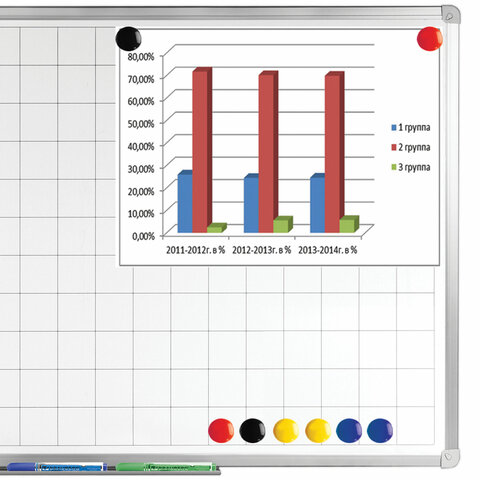 Магниты диаметром 30 мм, КОМПЛЕКТ 8 штук, цвет АССОРТИ, в блистере, BRAUBERG,