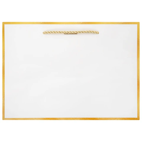 Пакет подарочный (1 штука) 28x10x20 см, "Golden Edge", с лентой, Пакет подарочный (1 штука) 28x10x20 см, "Golden Edge", с лентой,