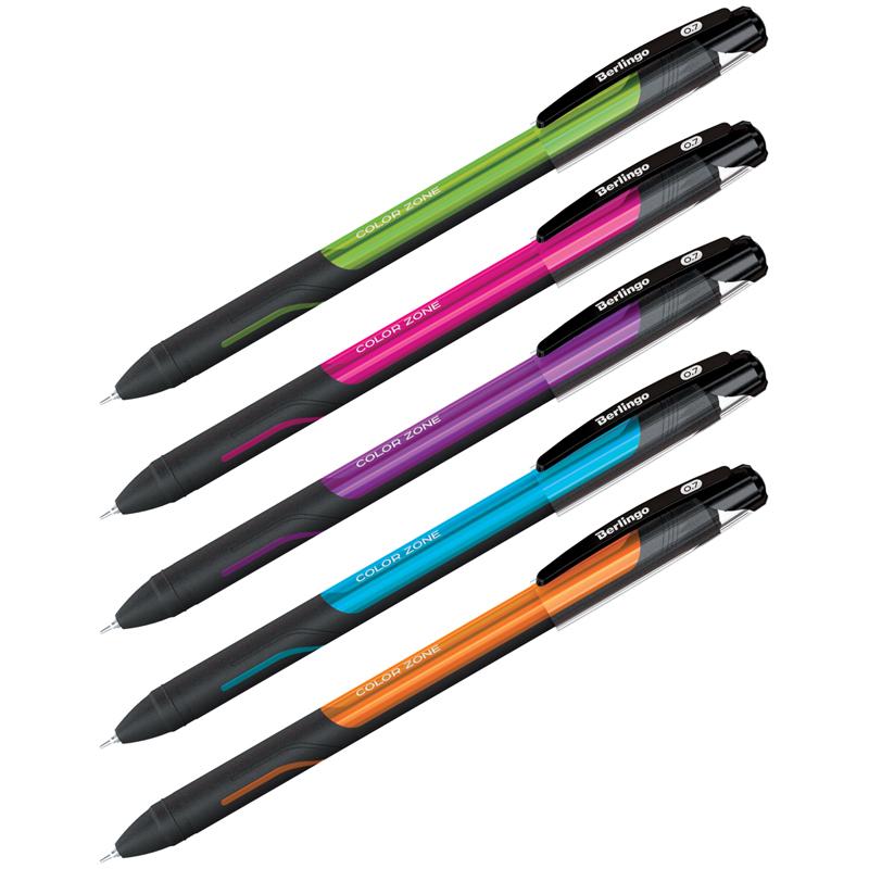 Ручка шариковая Berlingo "Color Zone stick" 0,7мм, синяя, Ручка шариковая Berlingo "Color Zone stick" 0,7мм, синяя,
