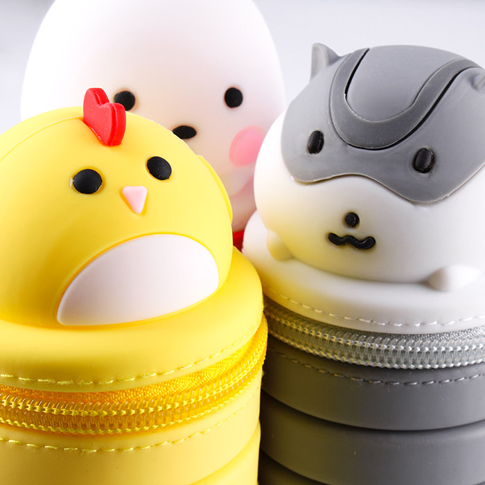 Пенал-тубус телескопический "Зверюшки" силиконовый на молнии Пенал-тубус телескопический "Зверюшки" силиконовый на молнии