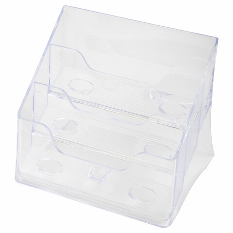 Подставка для визиток настольная BRAUBERG-CONTRACT, на 150 шт., 85х100х75 мм, 3