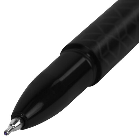 Ручка шариковая масляная BRAUBERG "BLACK PEN", СИНЯЯ, игольчатый узел