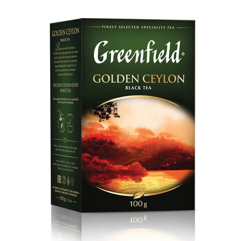 Чай GREENFIELD (Гринфилд) "Golden Ceylon ОРА", черный, листовой, 100 Чай GREENFIELD (Гринфилд) "Golden Ceylon ОРА", черный, листовой, 100