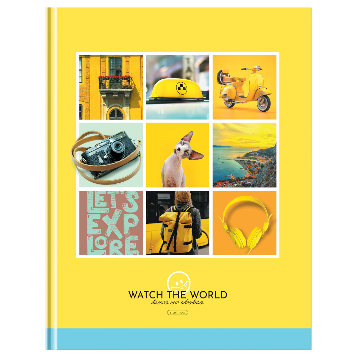 Бизнес-блокнот А5, 80л., евроформат, BG "Watch the world", глянцевая